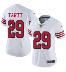 Nike 49ers #29 Jaquiski Tartt White Rush Womens Stitched NFL Vapor Untouchable Limited Jersey