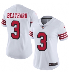 Nike 49ers #3 C J Beathard White Rush Womens Stitched NFL Vapor Untouchable Limited Jersey