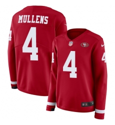 Nike 49ers #4 Nick Mullens Red Team Color Women Stitched NFL