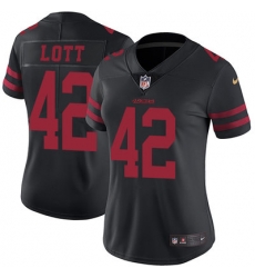 Nike 49ers #42 Ronnie Lott Black Alternate Womens Stitched NFL Vapor Untouchable Limited Jersey
