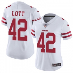 Nike 49ers #42 Ronnie Lott White Womens Stitched NFL Vapor Untouchable Limited Jersey