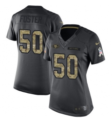 Nike 49ers #50 Reuben Foster Black Womens Stitched NFL Limited 2016 Salute to Service Jersey