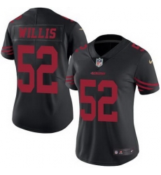 Nike 49ers #52 Patrick Willis Black Womens Stitched NFL Limited Rush Jersey