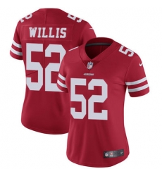 Nike 49ers #52 Patrick Willis Red Team Color Womens Stitched NFL Vapor Untouchable Limited Jersey