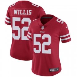 Nike 49ers #52 Patrick Willis Red Team Color Womens Stitched NFL Vapor Untouchable Limited Jersey