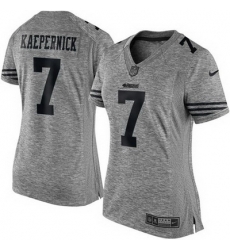 Nike 49ers #7 Colin Kaepernick Gray Womens Stitched NFL Limited Gridiron Gray Jersey