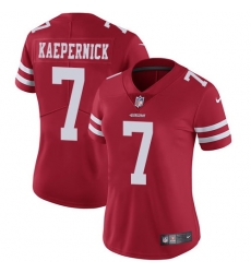 Nike 49ers #7 Colin Kaepernick Red Team Color Womens Stitched NFL Vapor Untouchable Limited Jersey