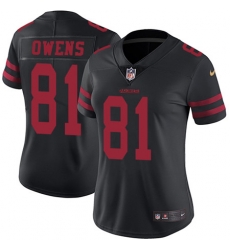 Nike 49ers #81 Terrell Owens Black Alternate Womens Stitched NFL Vapor Untouchable Limited Jersey