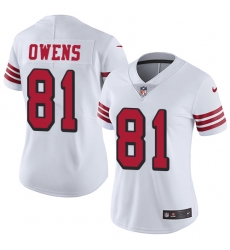 Nike 49ers #81 Terrell Owens White Rush Womens Stitched NFL Vapor Untouchable Limited Jersey