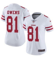 Nike 49ers #81 Terrell Owens White Womens Stitched NFL Vapor Untouchable Limited Jersey