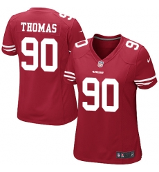 Nike 49ers #90 Solomon Thomas Red Team Color Womens Stitched NFL Elite Jersey