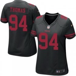 Nike 49ers #94 Solomon Thomas Black Alternate Womens Stitched NFL Elite Jersey