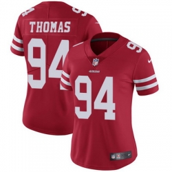 Nike 49ers #94 Solomon Thomas Red Team Color Womens Stitched NFL Vapor Untouchable Limited Jersey