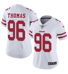Nike 49ers #96 Solomon Thomas White Womens Stitched NFL Vapor Untouchable Limited Jersey