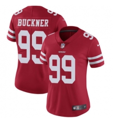 Nike 49ers #99 DeForest Buckner Red Team Color Womens Stitched NFL Vapor Untouchable Limited Jersey