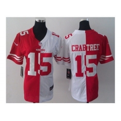 Nike Women San Francisco 49ers #15 Michael Crabtree white-red[Elite split]
