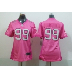 Nike Women San Francisco 49ers #99 Aldon Smith pink jerseys[2012 love]