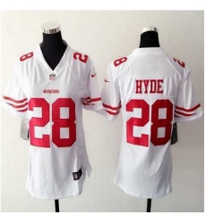 WoMens New 49ers #28 Carlos Hyde White Stitched NFL Elite Jersey
