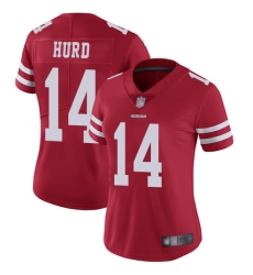 Women 49ers 14 Jalen Hurd Red Team Color Stitched Football Vapor Untouchable Limited Jersey