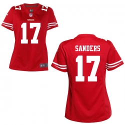 Women 49ers 17 Emmanuel Sanders Red Game Stitched NFL Jersey