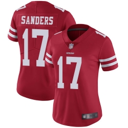 Women 49ers 17 Emmanuel Sanders Red Team Color Stitched Football Vapor Untouchable Limited Jersey