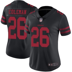 Women 49ers 26 Tevin Coleman Black Alternate Stitched Football Vapor Untouchable Limited Jersey