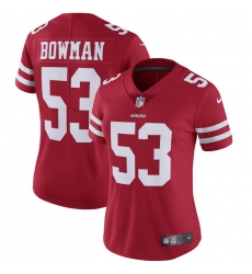 Women 49ers #53 NaVorro Bowman Red Vapor Untouchable Limited Player NFL Jersey