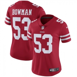 Women 49ers #53 NaVorro Bowman Red Vapor Untouchable Limited Player NFL Jersey