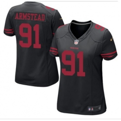 Women NEW 49ers #91 Arik Armstead Black Alternate Stitched NFL Elite Jersey