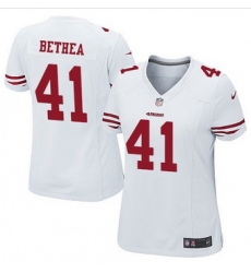 Women NEW San Francisco 49ers #41 Antoine Bethea White Stitched NFL Elite Jersey