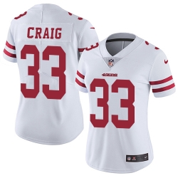 Women NFL 49ers 33 Roger Craig White Vapor Untouchable Limited Jersey