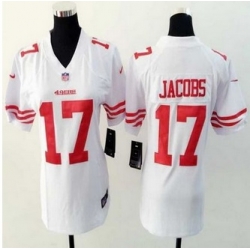 Women New 49ers #17 Chuck Jacobs White Stitched NFL Elite Jersey