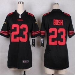 Women New 49ers #23 Reggie Bush Black Alternate Stitched NFL Elite Jersey
