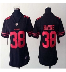 Women New 49ers #38 Jarryd Hayne Black Alternate Stitched NFL Elite Jersey