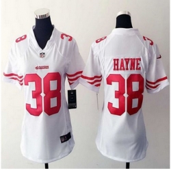Women New 49ers #38 Jarryd Hayne White Stitched NFL Elite Jersey
