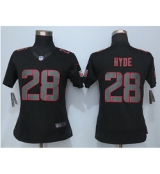 Women Nike 49ers #28 Carlos Hyde Impact Limited Black Jersey