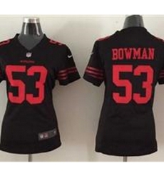 Women Nike 49ers #53 Navorro Bowmen Black Alternate Stitched NFL Elite Jersey