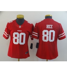 Women Nike 49ers 80 Jerry Rice Red Vapor Untouchable Limited Jersey