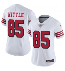 Women Nike 49ers 85 George Kittle White Color Rush Vapor Untouchable Limited Jersey