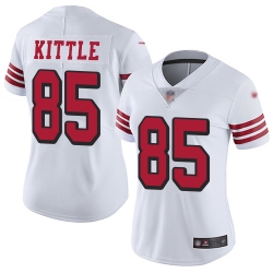 Women Nike 49ers 85 George Kittle White Color Rush Vapor Untouchable Limited Jersey