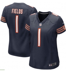 Women Nike Justin Fields Navy Chicago Bears 2021 NFL Draft First Round Pick Game Jersey
