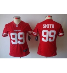 Women Nike NFL San Francisco 49ers 99# Aldon Smith Red Color[NIKE LIMITED Jersey]