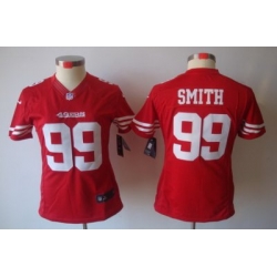 Women Nike NFL San Francisco 49ers 99# Aldon Smith Red Color[NIKE LIMITED Jersey]