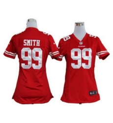 Women Nike NFL San Francisco 49ers 99# Aldon Smith Red Jersey