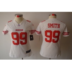 Women Nike NFL San Francisco 49ers 99# Aldon Smith White Color[NIKE LIMITED Jersey]