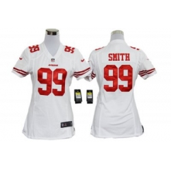 Women Nike NFL San Francisco 49ers 99# Aldon Smith White Jersey