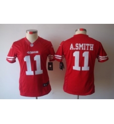 Women Nike San Francisco 49ers 11 Alex Smith Red Color[NIKE LIMITED Jersey]