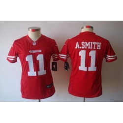 Women Nike San Francisco 49ers 11 Alex Smith Red Color[NIKE LIMITED Jersey]