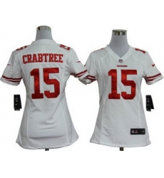 Women Nike San Francisco 49ers 15# Crabtree Authentic White Jersey
