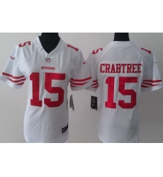 Women Nike San Francisco 49ers 15 Michael Crabtree White LIMITED Jerseys